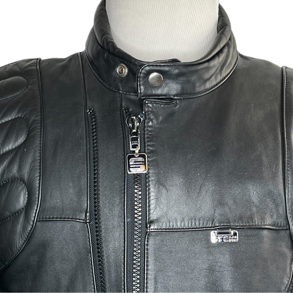 Stein Leathers Men’s Black Padded Biker Motorcycle Leather Jacket - Picture 4 of 15